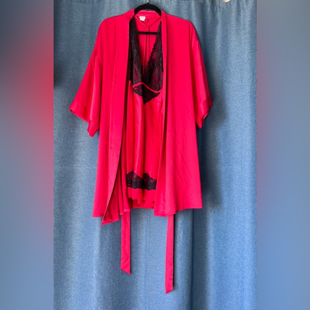 Satin Robe and Chemise Set